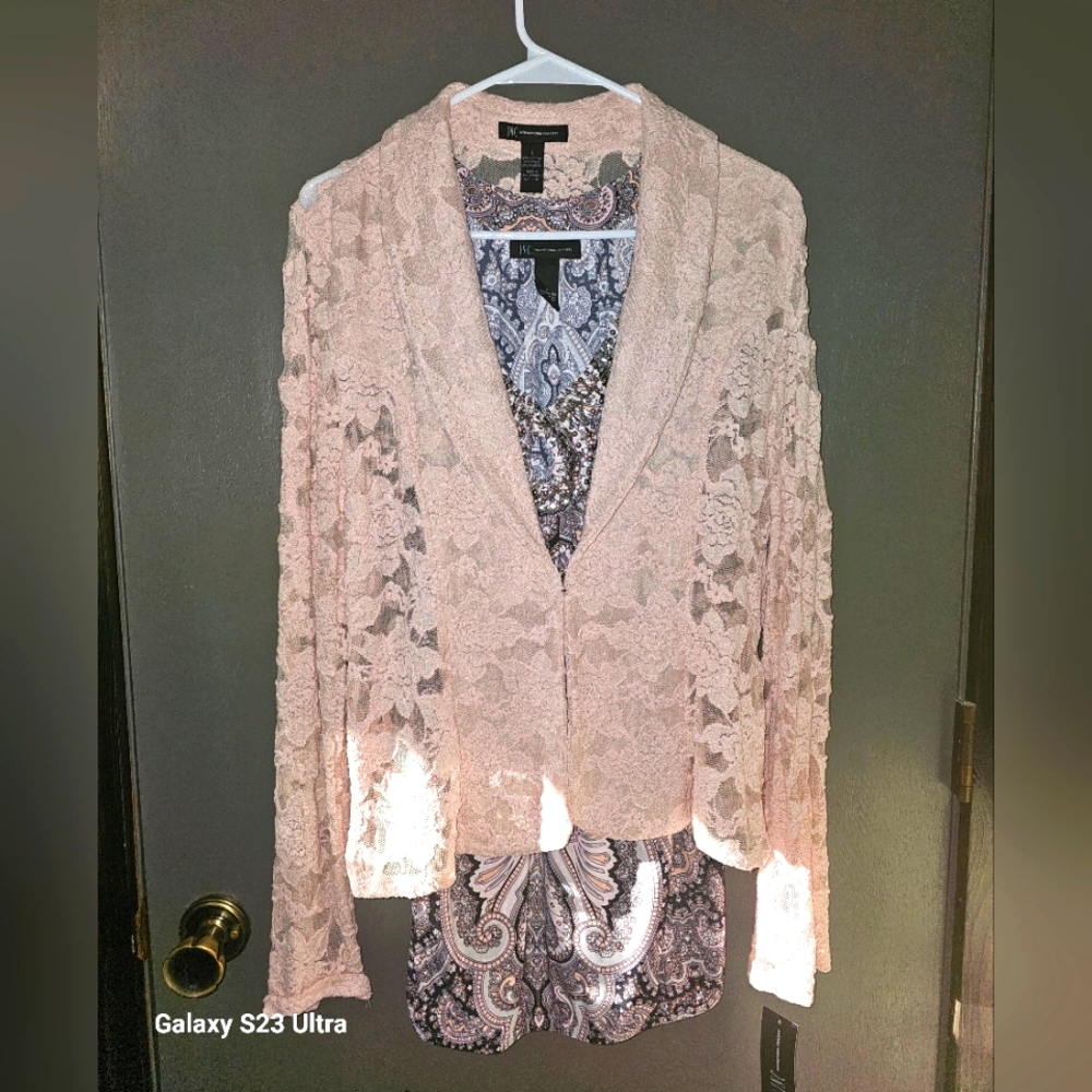 NWT INC International Concepts Lace Cardigan & Blouse